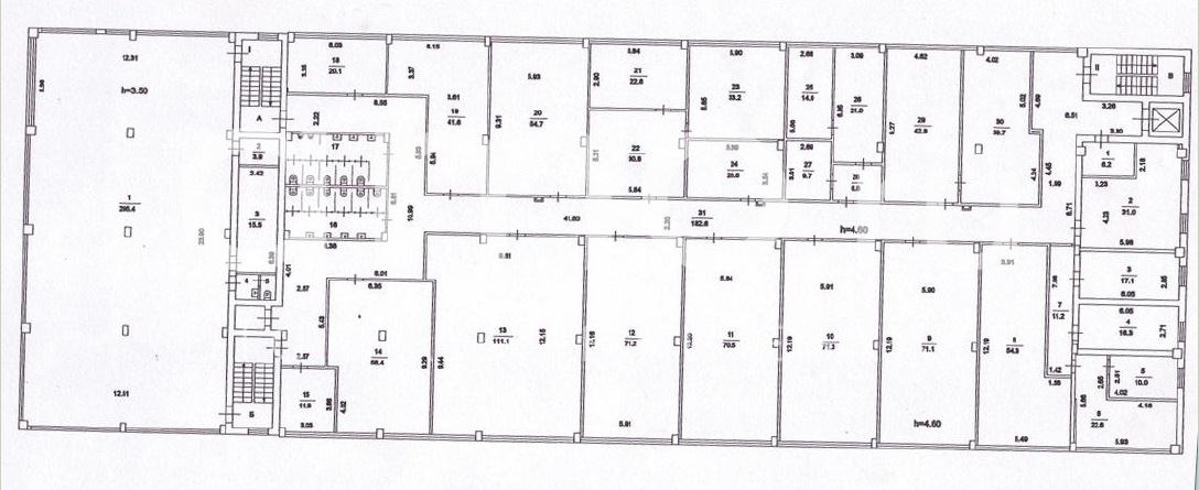 Планировка офиса 5133 м², МФЦ «г Москва, Серебрякова пр-д, 4, стр. 1»
